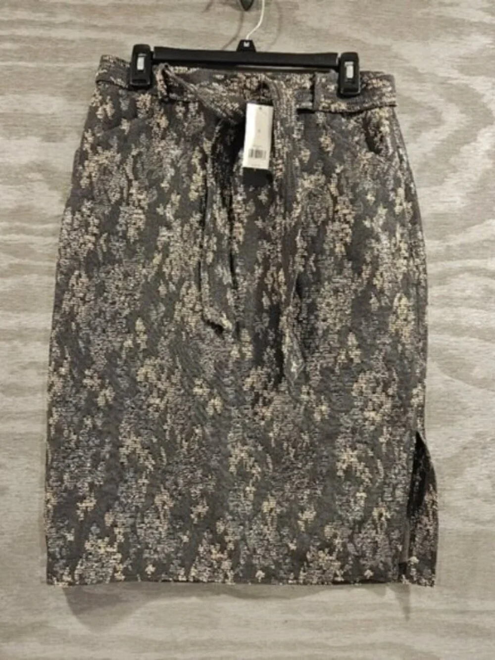 Banana Republic Intricate Jacquard Belted Pencil Chic Skirt W/Pockets NWT Size 8